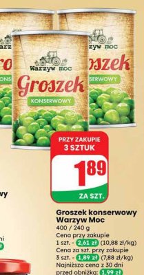 Groszek konserwowy Warzyw Moc promocja w Dino