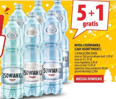 Woda Cisowianka (cały asortyment) promocja w Arhelan