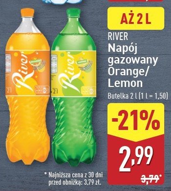 Napój lemon River promocja w Aldi