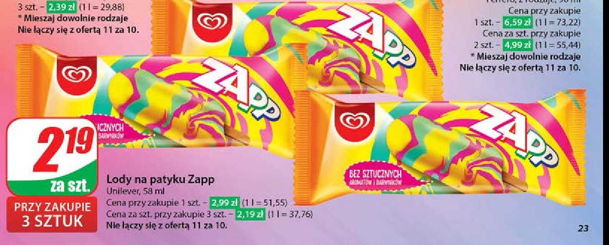 L贸d fruit Algida zapp promocja