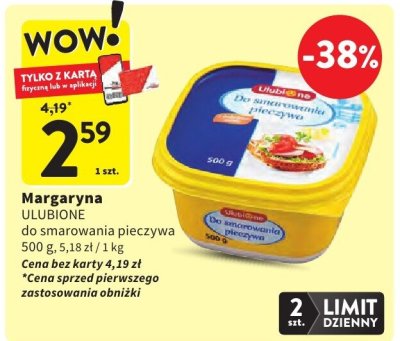 Margaryna ULUBIONE do smarowania pieczywa promocja w Intermarche