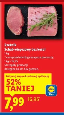 Schab wieprzowy bez kości 1kg promocja w Lidl