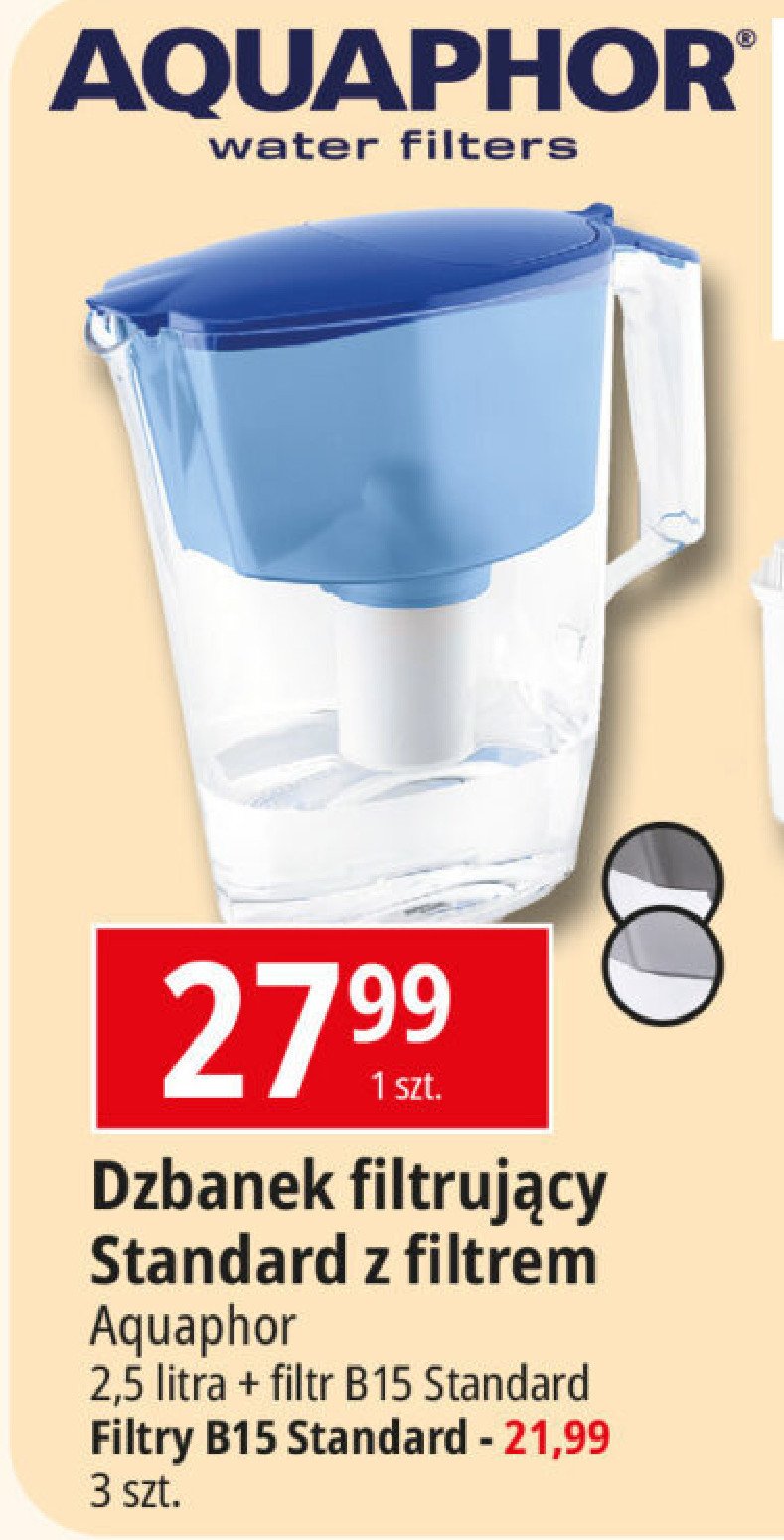 Dzbanek filtrujący standard 2.5 l + wkład Aquaphor promocja