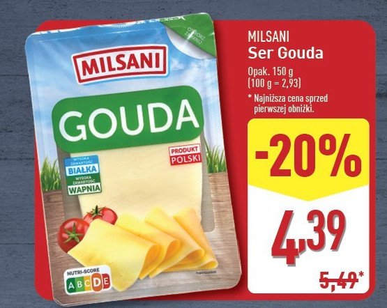 Ser gouda plastry Milsani promocja