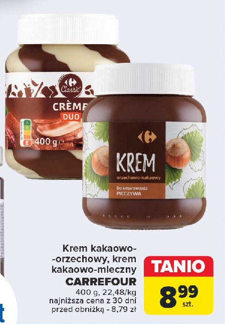 Krem kakaowo-mleczny Carrefour promocja