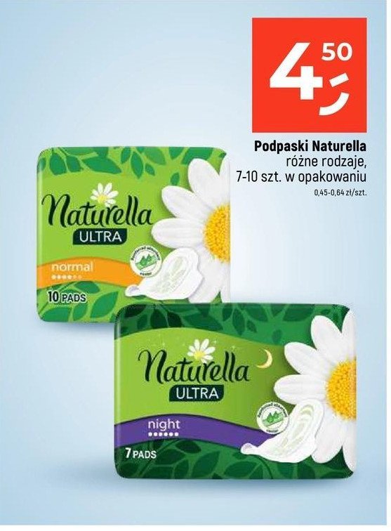 Podpaski higieniczne calendula normal Naturella ultra promocja