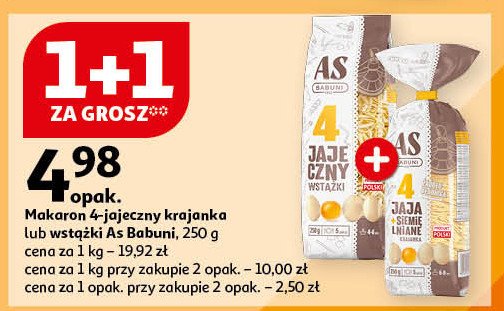 Makaron 4-jajeczny wstążki As-babuni promocja