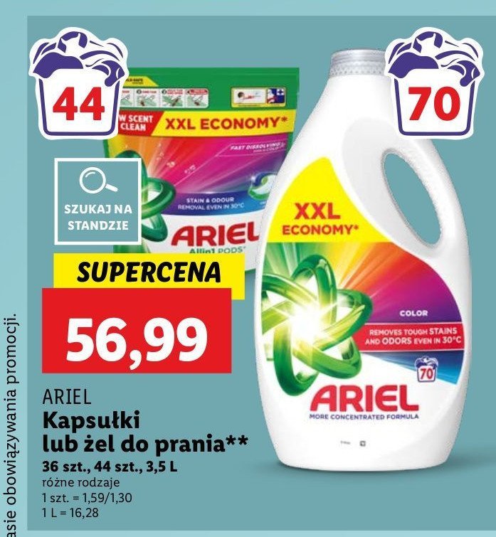 Płyn do prania kolorowego Ariel promocja