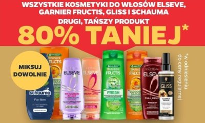 Kosmetyki do włosów Elseve, Garnier Fructis, Gliss, Schauma  promocja w Netto