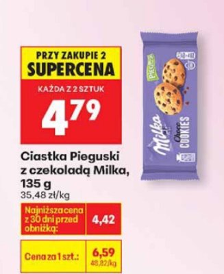 Ciastka Pieguski z czekoladą Milka promocja w Biedronka