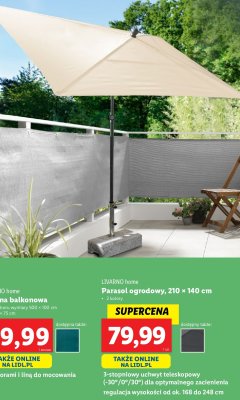 Parasol ogrodowy 210 x 140 cm LIVARNO HOME promocja
