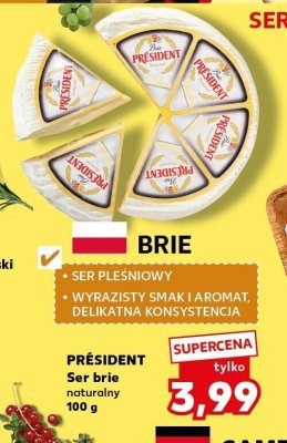 Ser président brie naturalny 100 g promocja w Kaufland