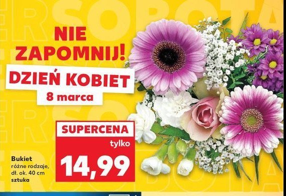 Bukiet kwiatów mieszanych 40 cm promocja w Kaufland