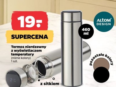 Termos nierdzewny z wyświetlaczem temperatury 460ml różne kolory promocja w Netto