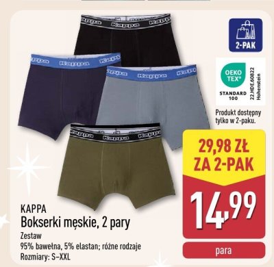 Bokserki męskie KAPPA, 2 pary promocja w Aldi