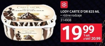 Lody Carte D'Or 825 ml promocja w Selgros