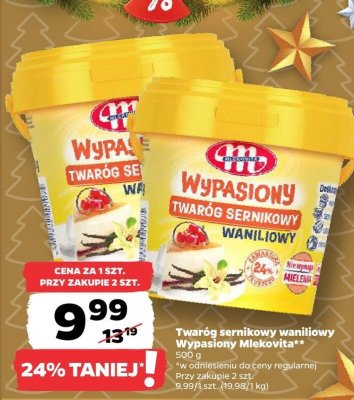 Twaróg sernikowy waniliowy wypasiony wafelkowy Mlekovita promocja w Netto