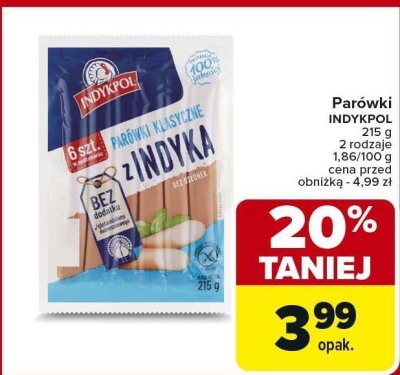 Parówki klasyczne z indyka promocja w Carrefour Market