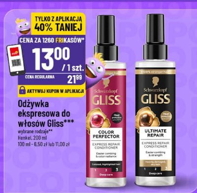 Odżywka ekspresowa do włosów Gliss promocja w POLOmarket