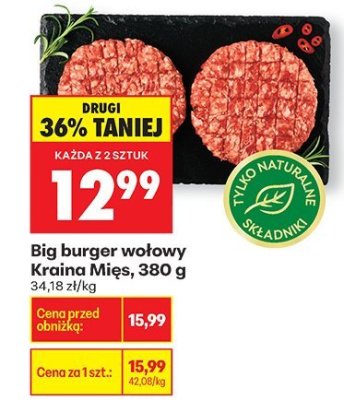 Big burger wołowy Kraina Mięs promocja w Biedronka