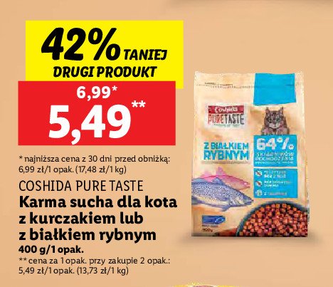 Karma dla kota z białkiem rybnym Coshida pure taste promocja