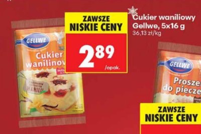 Cukier waniliowy Gellwe promocja w Biedronka