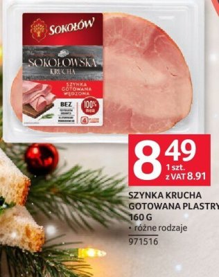 Szynka krucha sałatkowana plastry promocja w Selgros