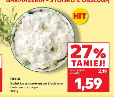 Sałatka warzywna ze śledziem i selerem naciowym DEGA promocja w Kaufland