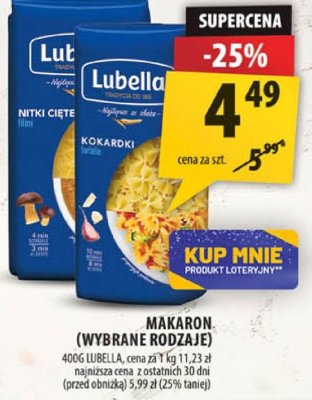 Makaron różne rodzaje Lubella promocja w Arhelan