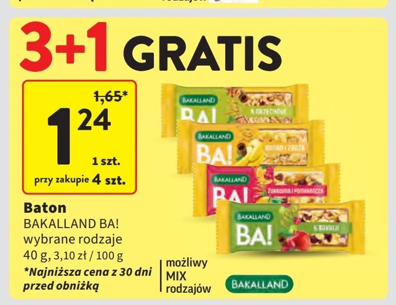 Baton żurawina i pomarańcza Bakalland ba! promocja