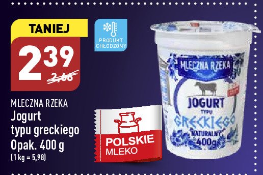 Jogurt naturalny typu greckiego Mleczna rzeka promocja