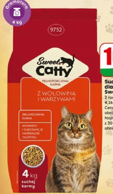 Sucha karma dla kota z wołowiną i warzywami promocja w Dino