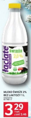 Mleko świeże 2% bez laktozy Łaciate 1L promocja w Selgros