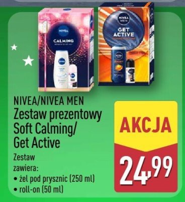 Zestaw prezentowy Nivea/Nivea Men Soft Calming/Get Active  promocja w Aldi