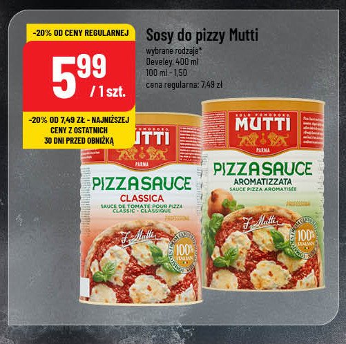 Sos do pizzy classica Mutti promocja