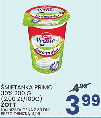 Śmietanka primo 30% 200 g promocja w Wafelek