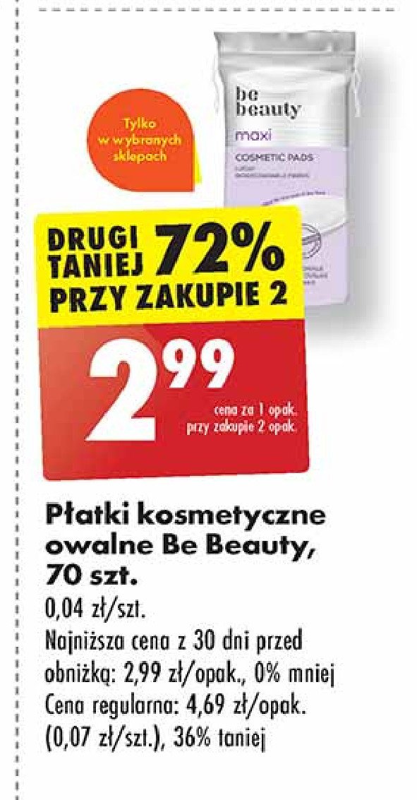 Płatki kosmetyczne owalne Be beauty care promocja