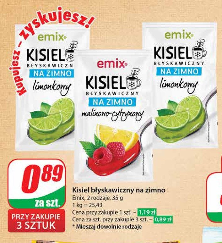 Kisiel błyskawiczny na zimno limonkowy Emix promocja