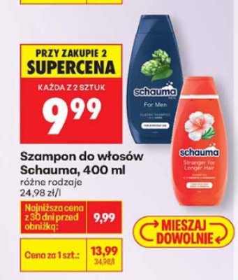 Szampon do włosów Schauma, 400 ml promocja w Biedronka