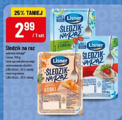 Śledzik na raz Lisner promocja w POLOmarket