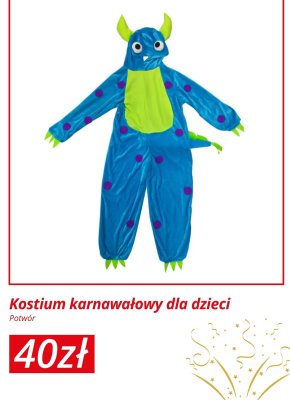 Kostium karnawałowy dla dzieci Potwór promocja w KiK