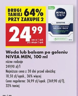 Woda po goleniu łagodząca Nivea men sensitive promocja
