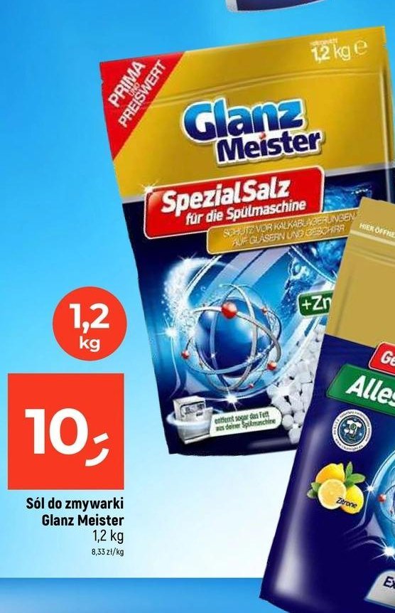 Sól do zmywarek Glanzmeister promocja w Dealz