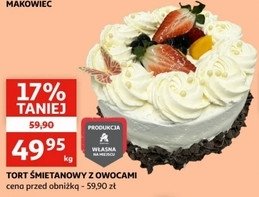 Tort 艣mietanowy z owocami Auchan promocja