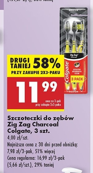 Szczoteczka do zębów charcoal medium Colgate zig zag promocja