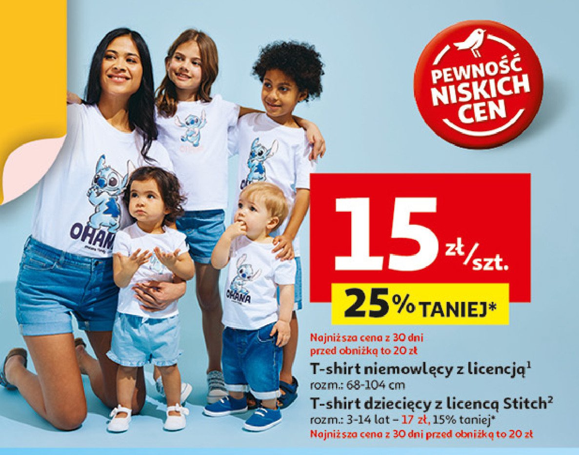 T-shirt niemowlęcy rozm. 68-104 cm promocja w Auchan