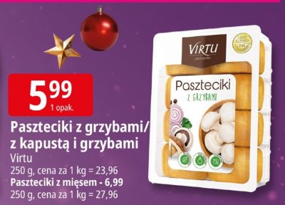Paszteciki z grzybami/z kapustą i grzybami Virtu promocja w Leclerc