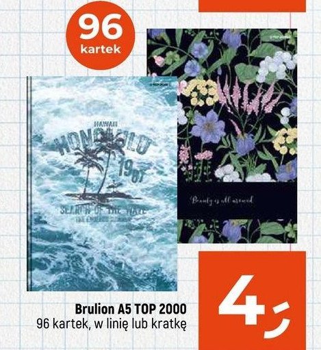 Brulion a5 96 kartek linia Top-2000 promocja