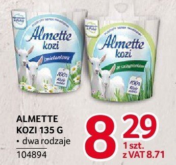 Ser kozi Almette 135g dwa rodzaje promocja w Selgros