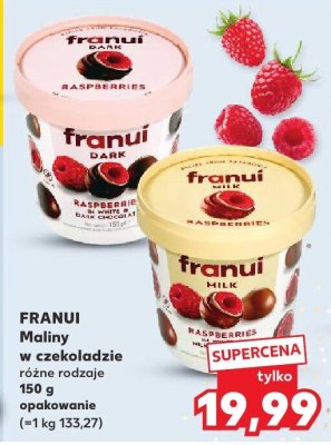 Maliny w czekoladzie różne rodzaje Franui promocja w Kaufland